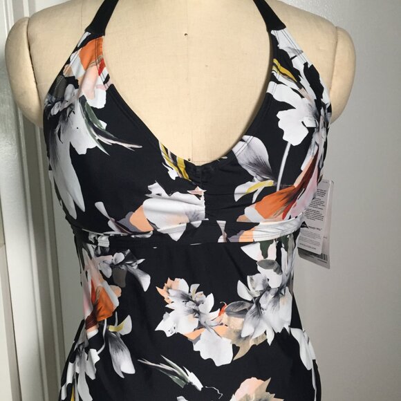 Athleta Swimsuit Bathing Suit Floral Halter Top 34 D DD - Picture 2 of 9
